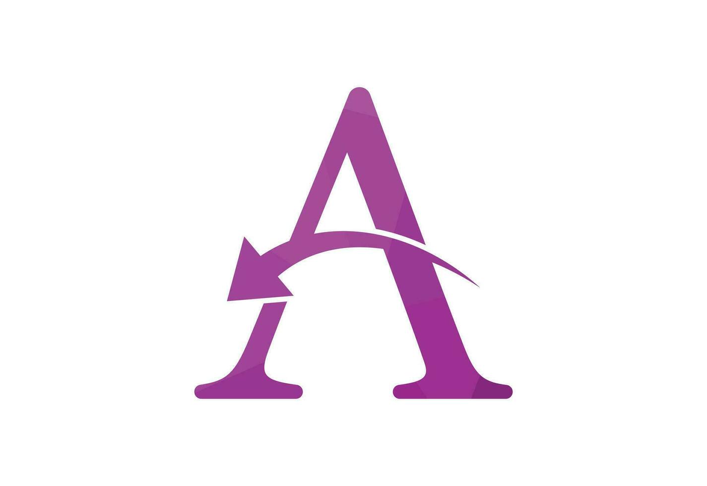 Basso poli e iniziale un' lettera logo design modello, vettore illustrazione