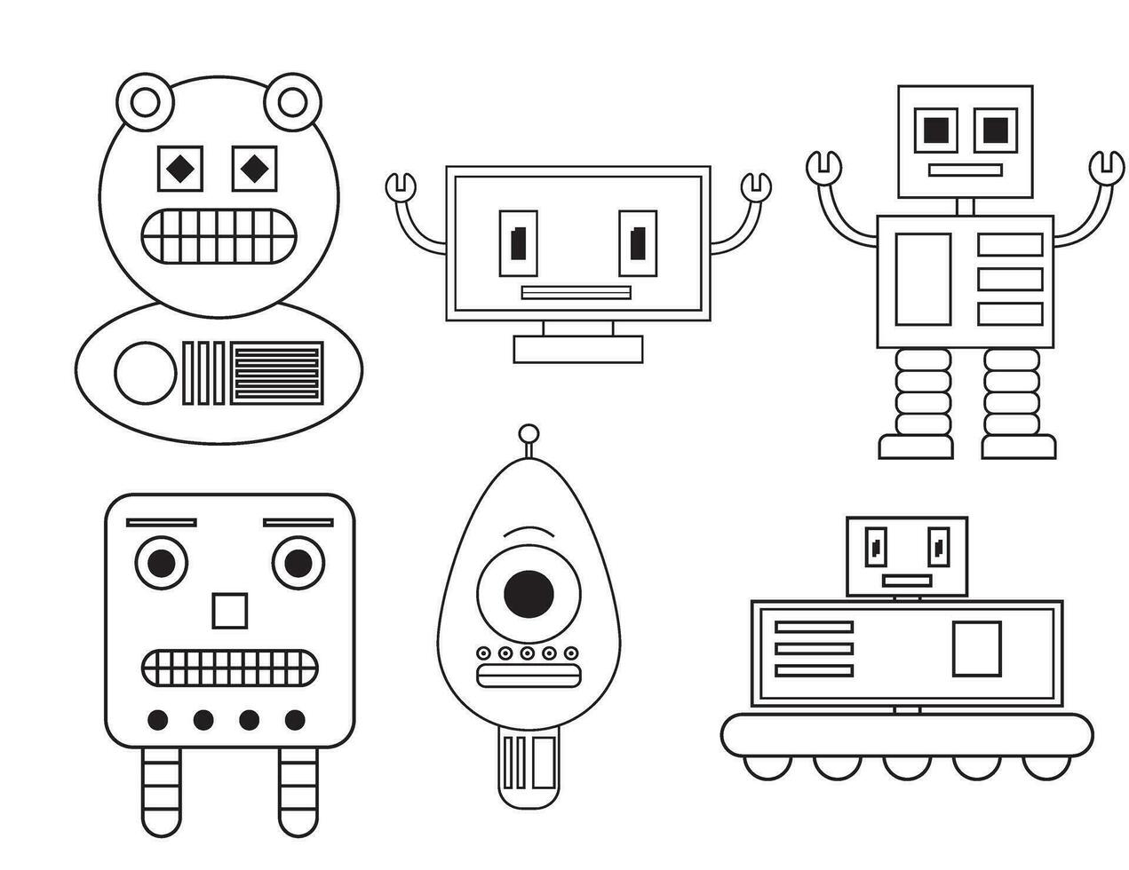 linea arte robot scarabocchio vettore