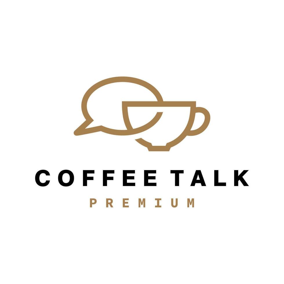 caffè parlare logo. caffè Chiacchierare semplice linea logo. vettore