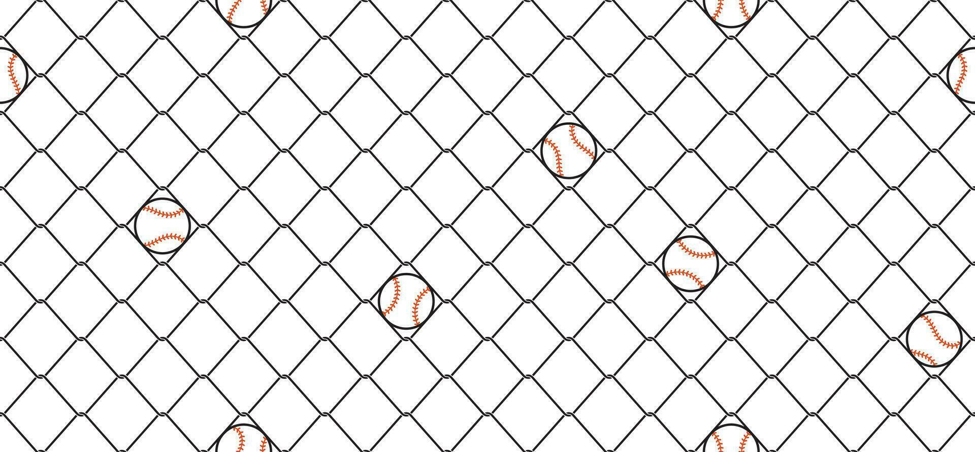 baseball senza soluzione di continuità modello vettore sport filo maglia catena collegamento recinto sciarpa isolato ripetere sfondo piastrella sfondo