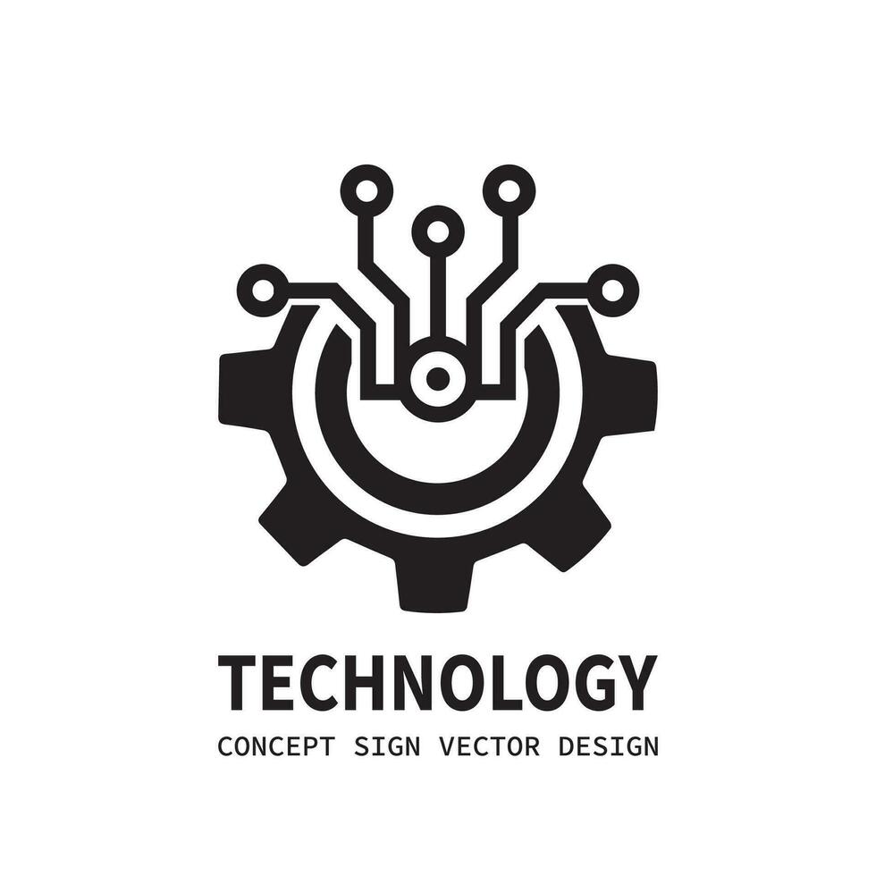 tecnologia Ingranaggio concetto attività commerciale logo modello design. ruota dentata meccanico cartello. computer Rete SEO icona. ricerca motore ottimizzazione. linea stile. grafico design elemento. vettore illustrazione