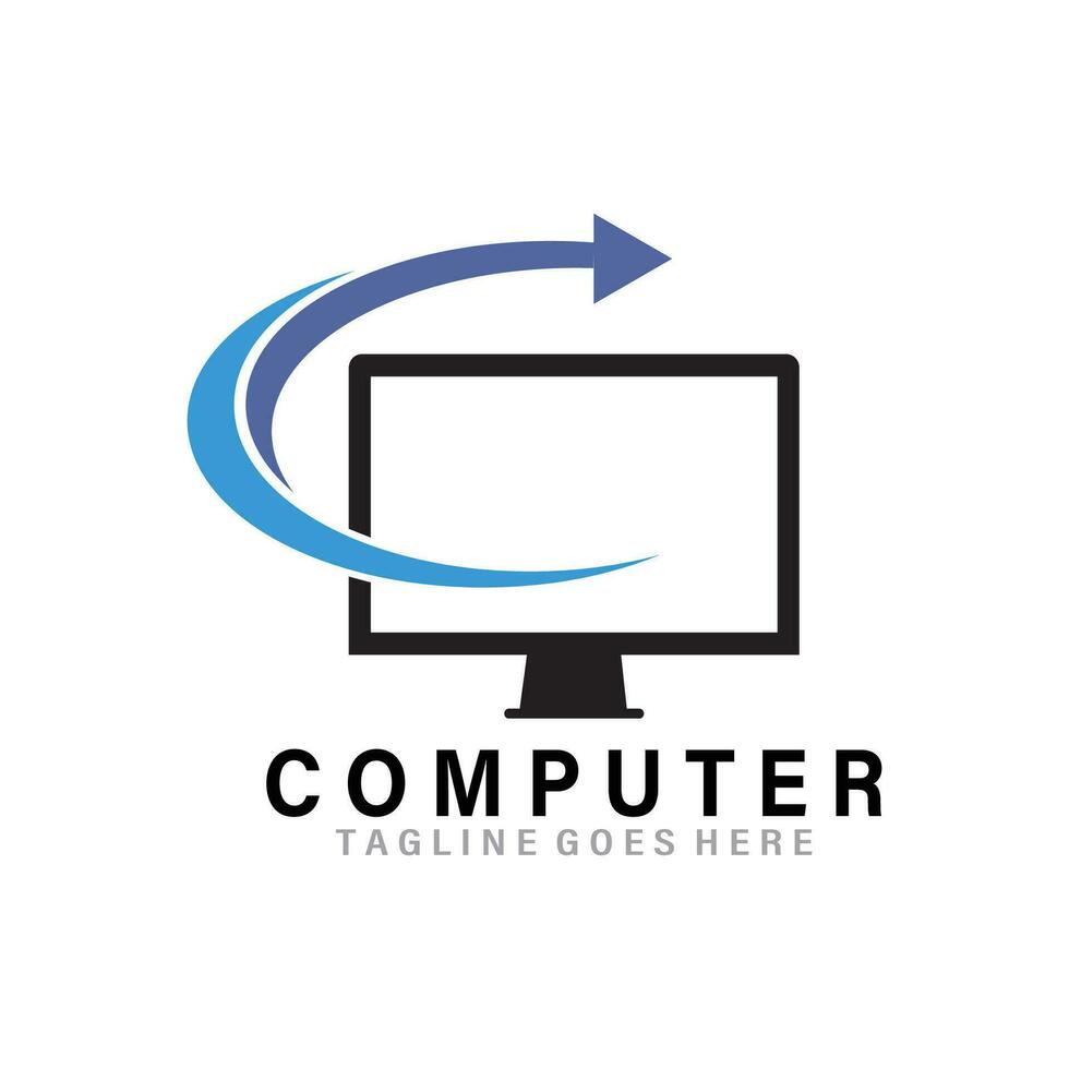 computer riparazione logo icona vettore logo.