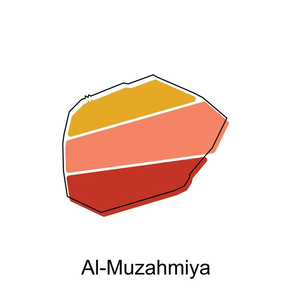 carta geografica di al muzahmiya design modello, mondo carta geografica internazionale vettore modello con schema grafico schizzo stile isolato su bianca sfondo