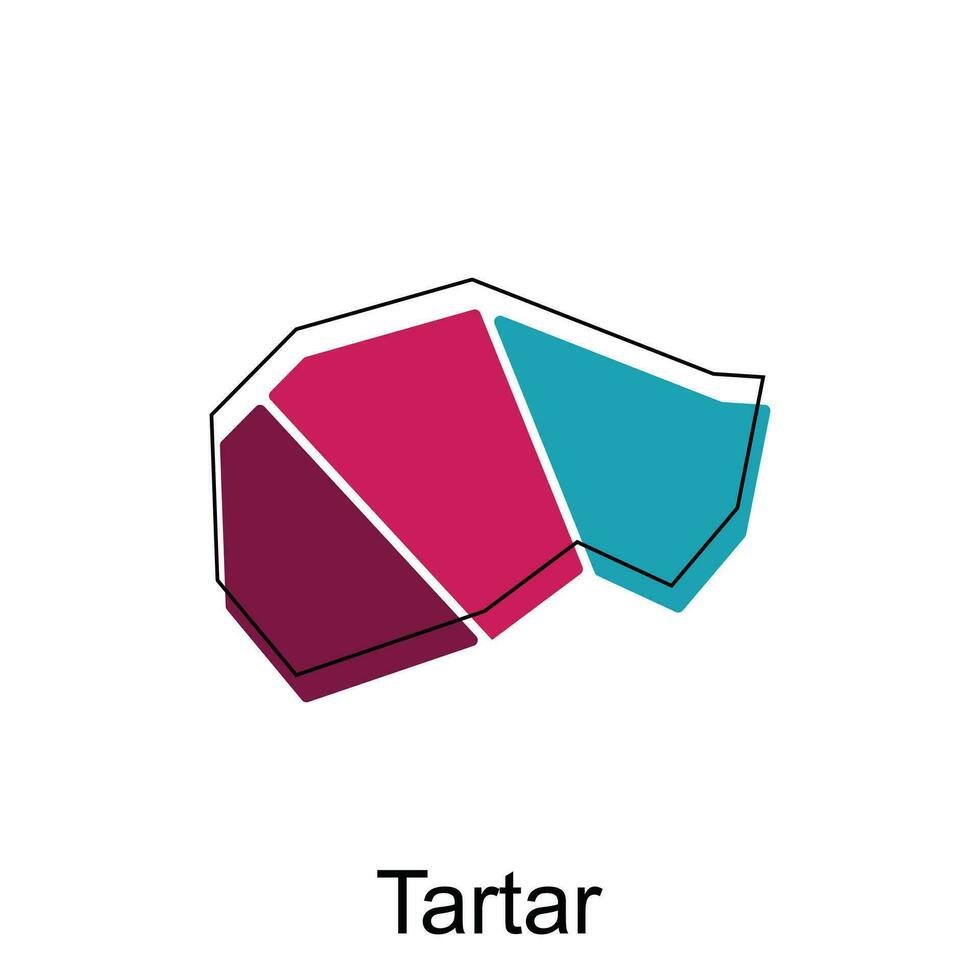 carta geografica di tartaro vettore design modello, nazionale frontiere e importante città illustrazione su bianca sfondo