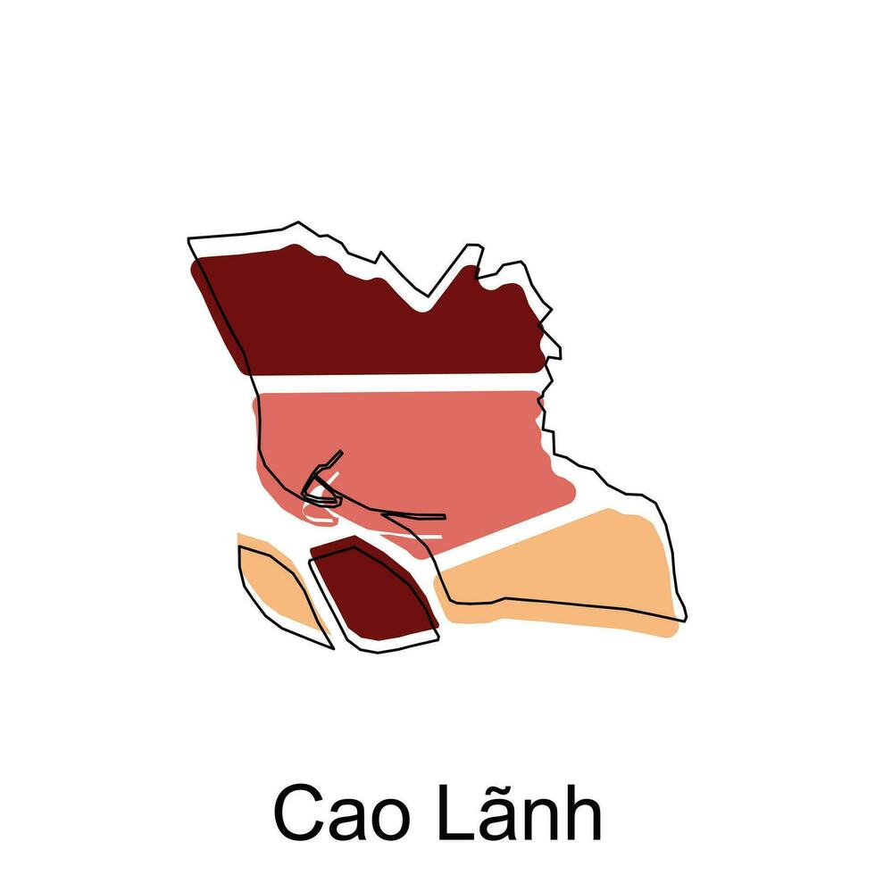 carta geografica di cao lanh moderno schema alto dettagliato illustrazione carta geografica, mondo carta geografica nazione vettore illustrazione modello