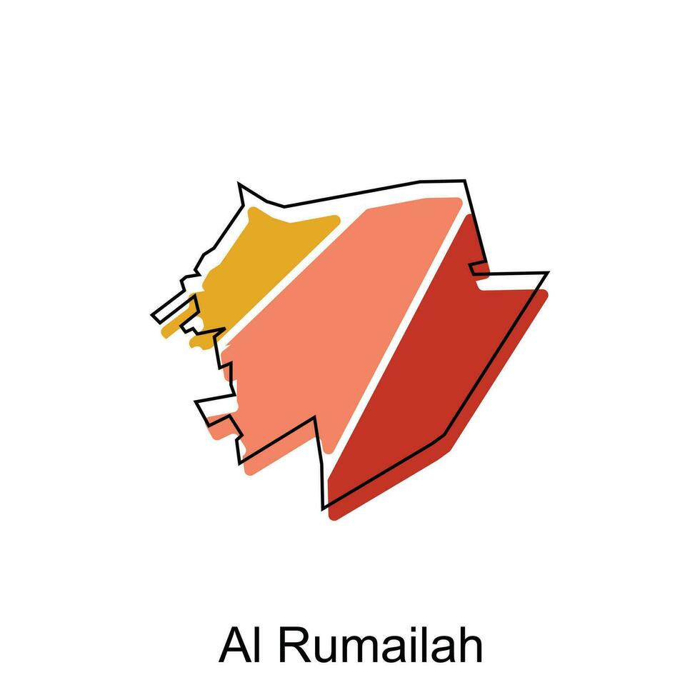 al rumailah carta geografica. vettore carta geografica di Arabia arabia capitale nazione colorato disegno, illustrazione design modello su bianca sfondo