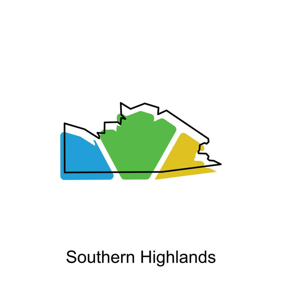 carta geografica di meridionale Highlands moderno schema, alto dettagliato vettore illustrazione vettore design modello, adatto per il tuo azienda