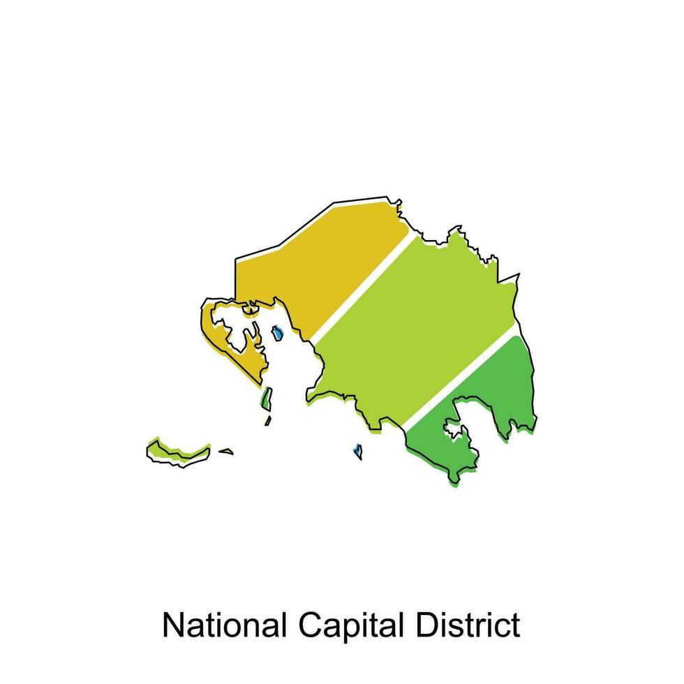 carta geografica di nazionale capitale quartiere vettore design modello, nazionale frontiere e importante città illustrazione