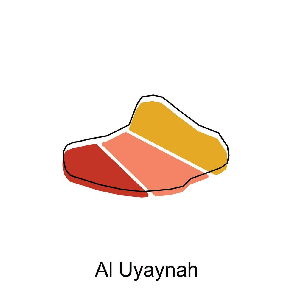 carta geografica di al uyaynah colorato moderno vettore design modello, nazionale frontiere e importante città illustrazione