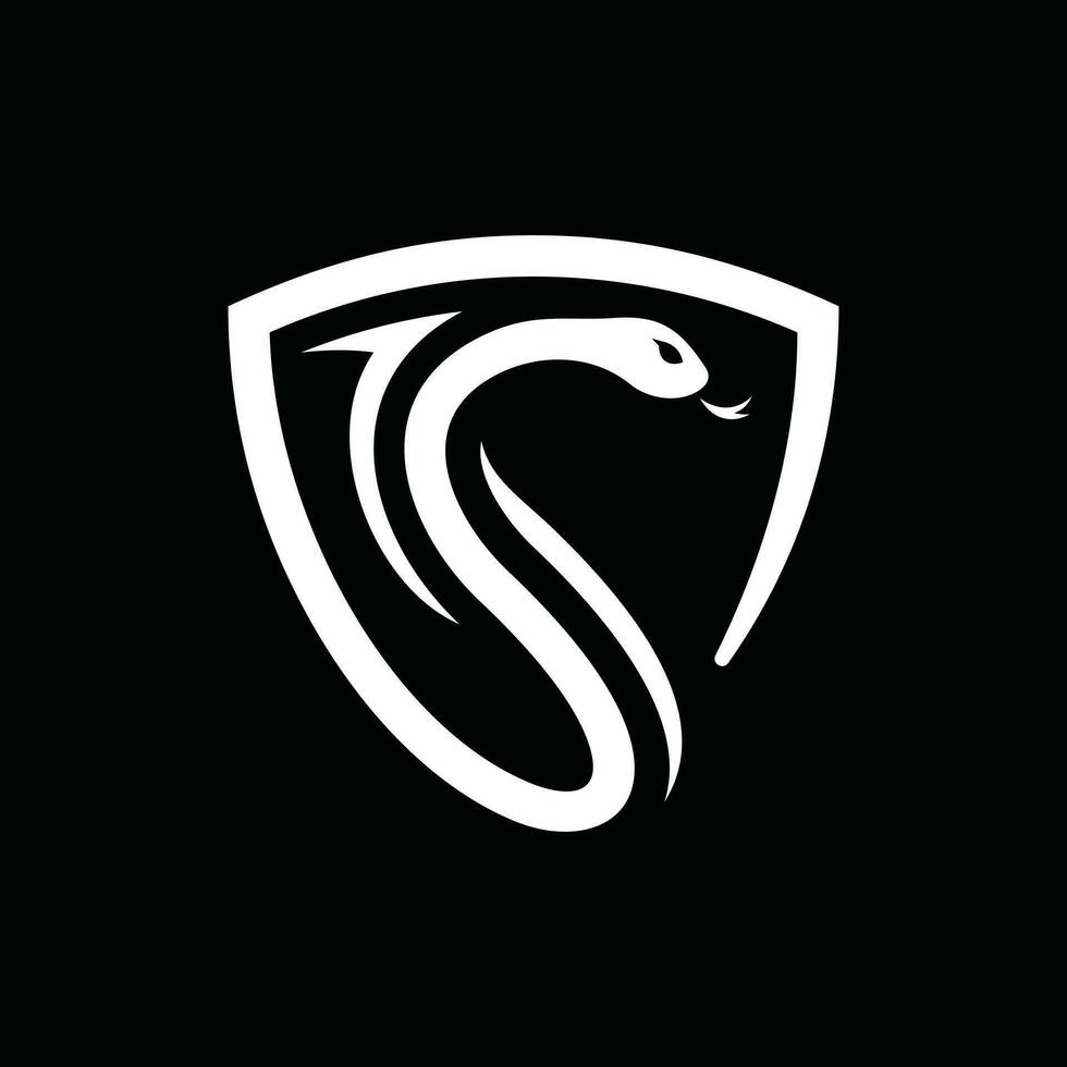 animale serpente scudo logo design modello vettore, su nero sfondo, adatto per il tuo design vettore