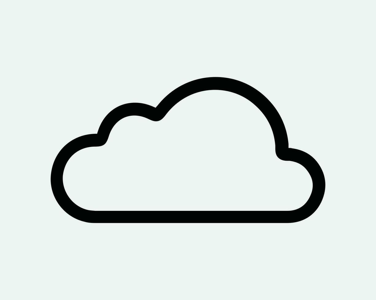 nube linea icona. tempo metereologico nuvoloso cielo stagione clima ragnatela server dati Conservazione. nero bianca forma schema cartello simbolo opera d'arte grafico clipart eps vettore