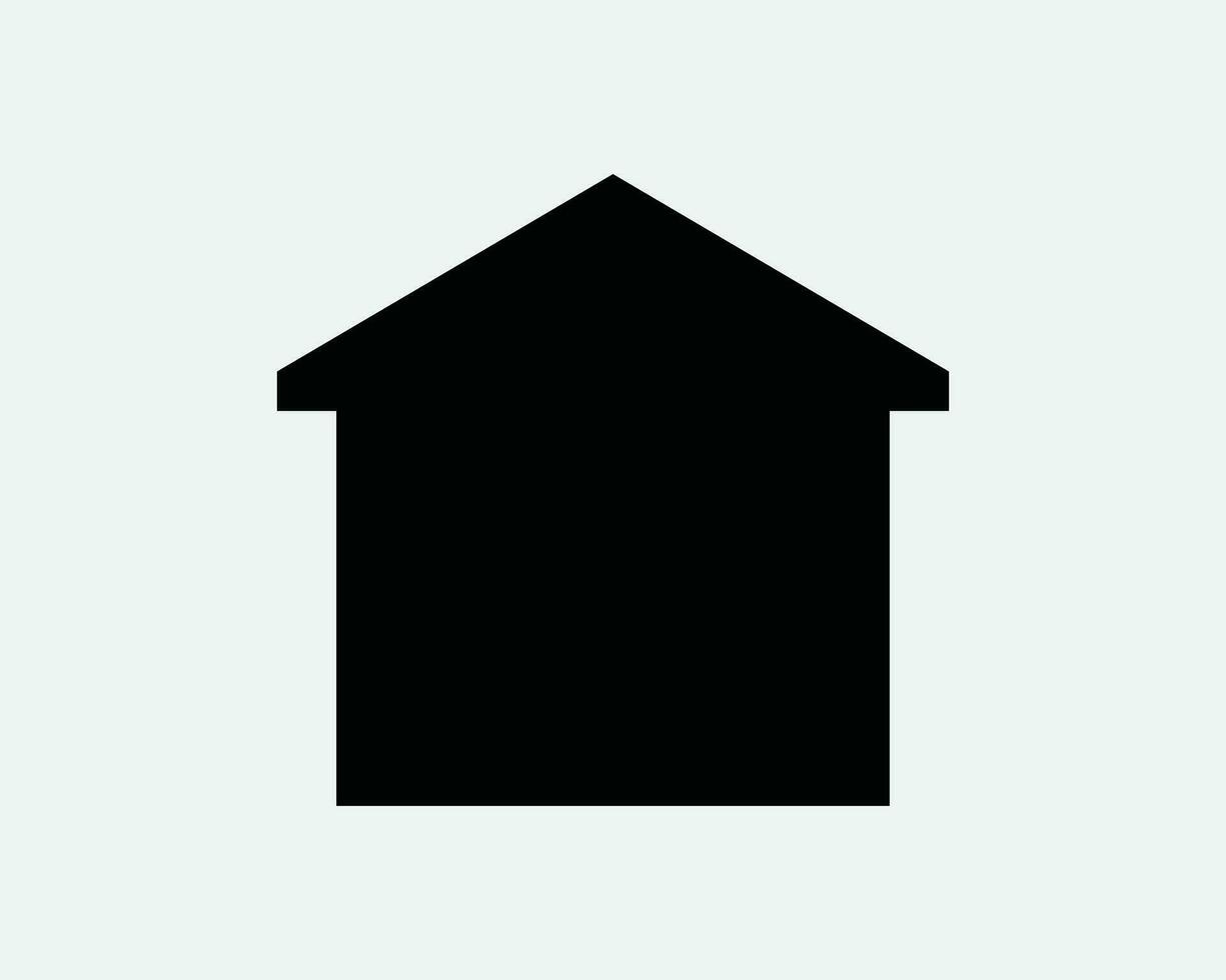 Casa icona. casa edificio Villetta capanna Residenziale proprietà homepage. nero bianca cartello simbolo forma illustrazione opera d'arte grafico clipart eps vettore