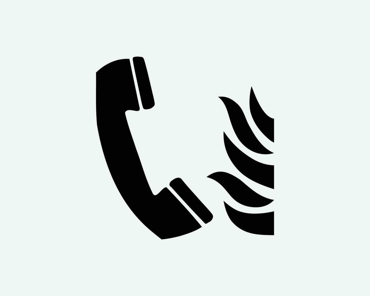 fuoco emergenza Telefono telefono chiamata punto salvare Aiuto sos nero bianca silhouette cartello simbolo icona clipart grafico opera d'arte pittogramma illustrazione vettore