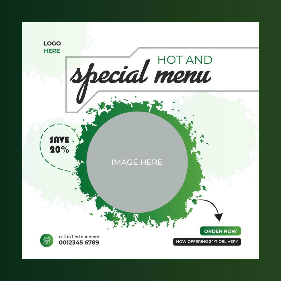 disegno del modello di banner di concetto di menu speciale. poster di layout di promozione astratta di sconto. vettore