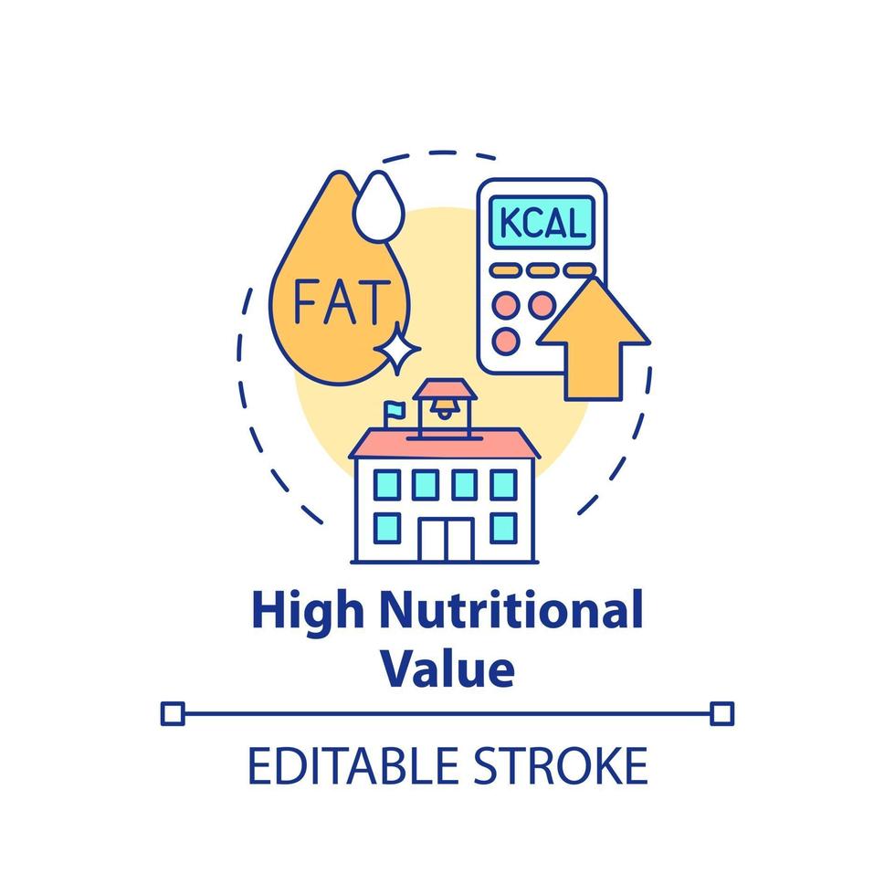 icona del concetto di alto valore nutritivo vettore