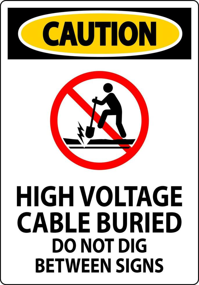 attenzione cartello alto voltaggio cavo sepolto. fare non scavare fra cartello vettore
