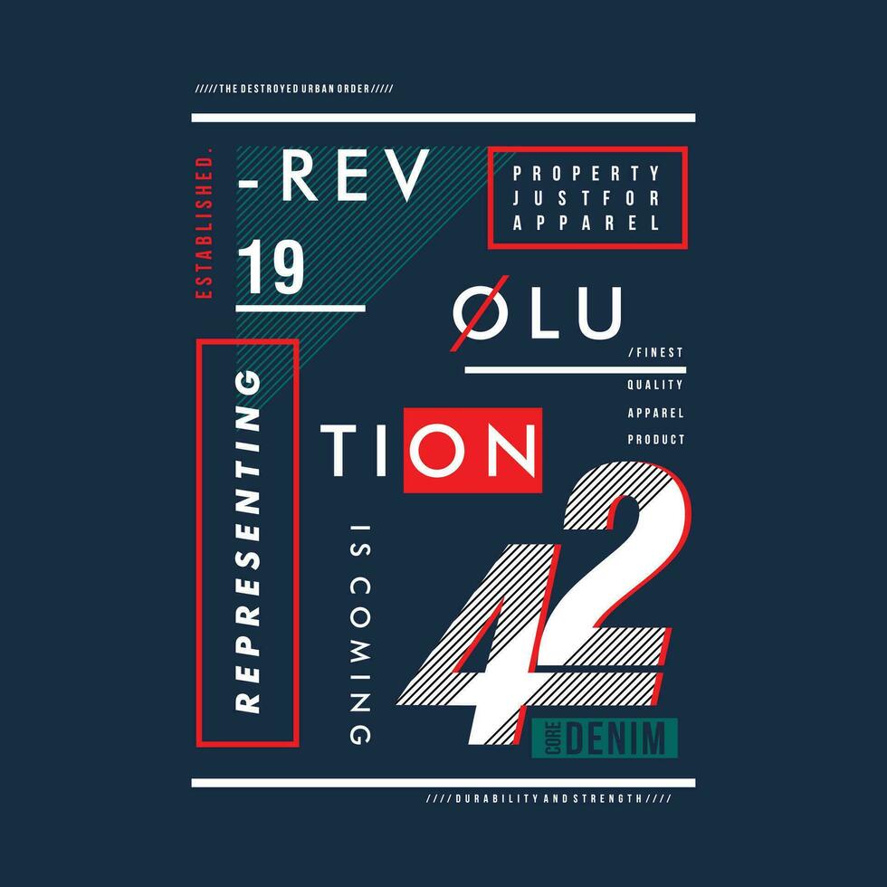 rivoluzione lettering astratto, tipografia design vettore, grafico illustrazione, per t camicia vettore