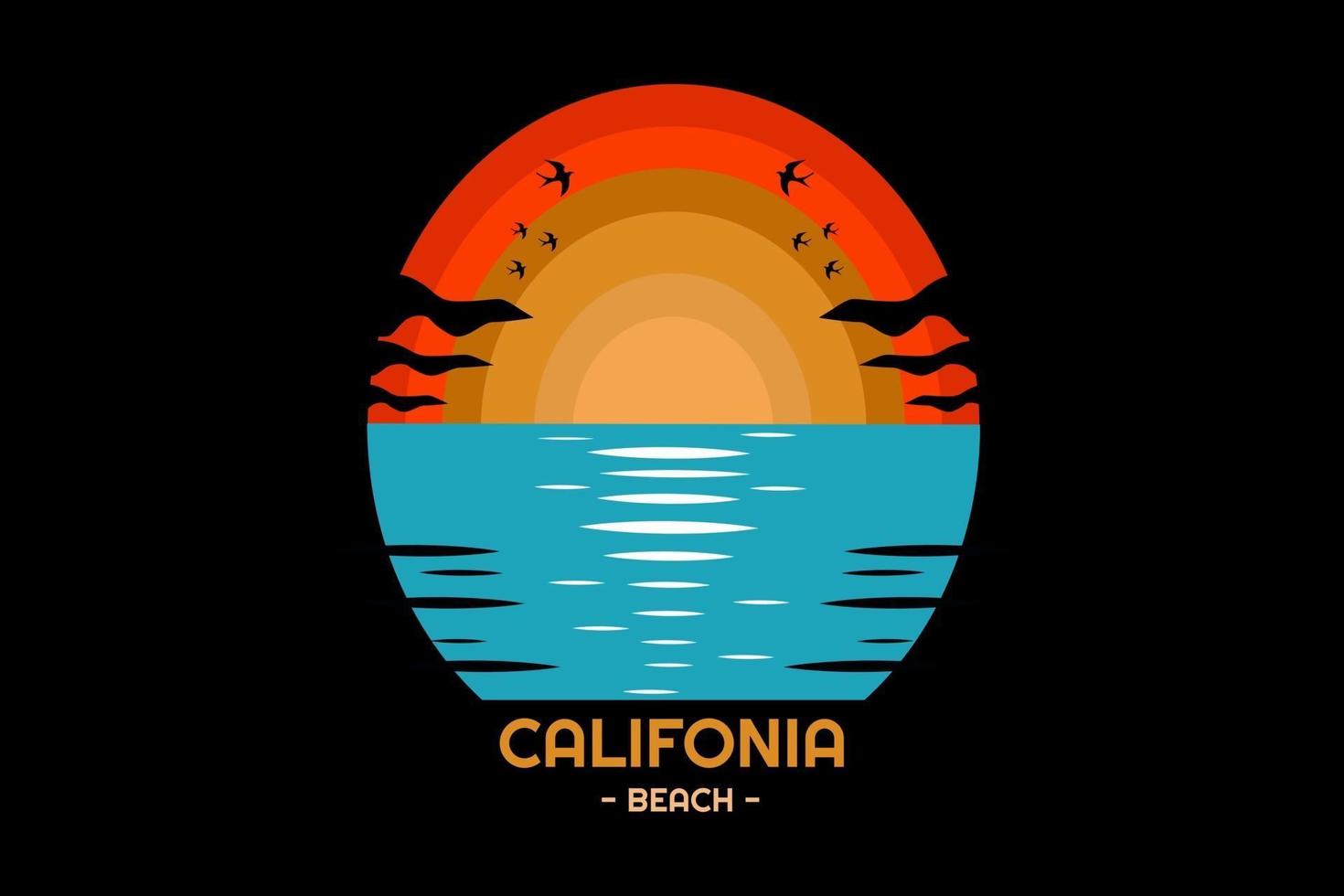 california beach colore arancione e blu vettore