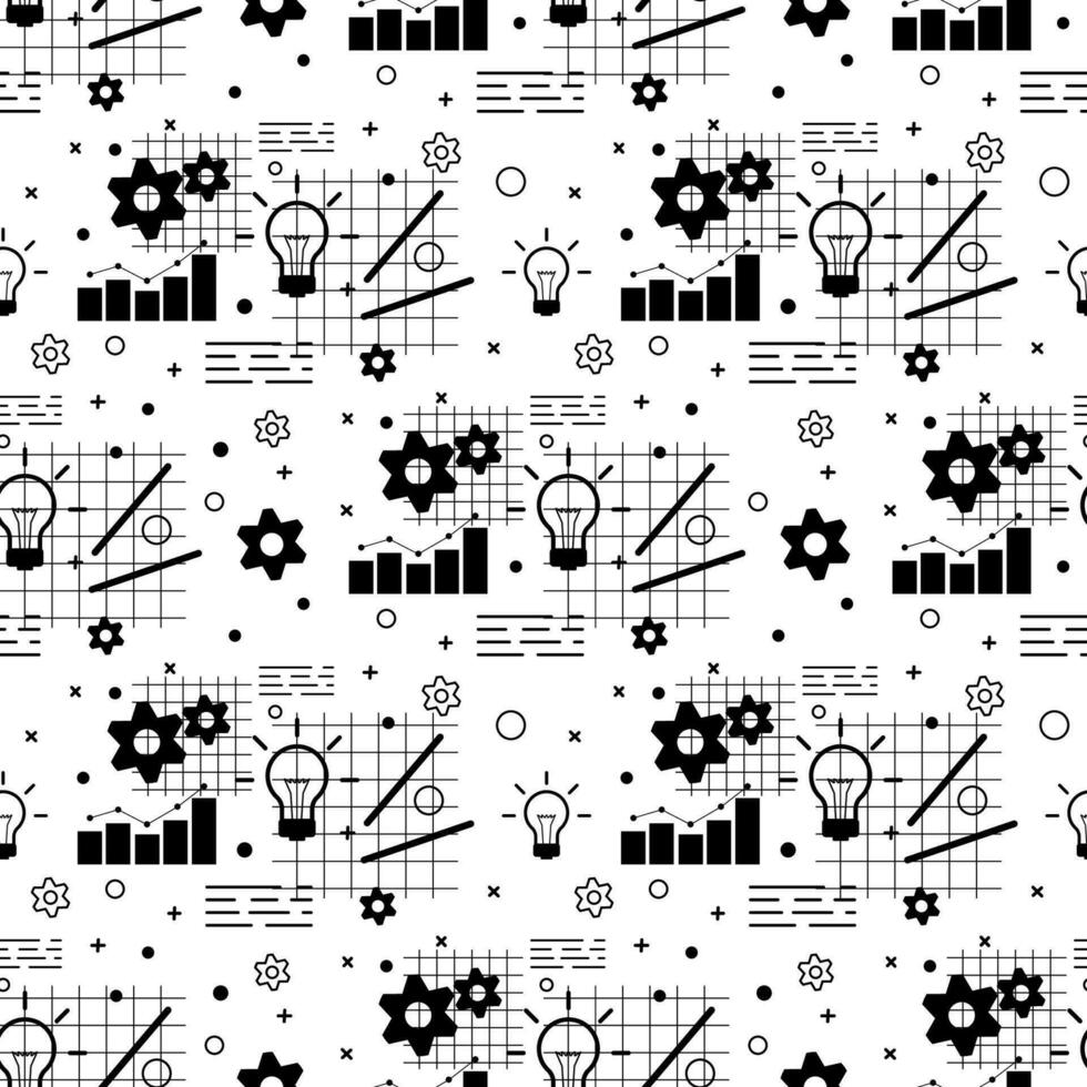 scienza, stazionario o indietro per scuola concetto vettore senza soluzione di continuità modello nel grafico stile.