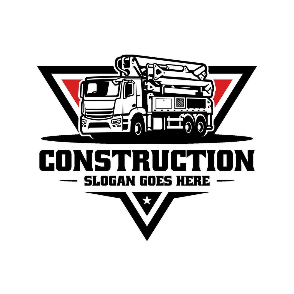 calcestruzzo pompa camion illustrazione logo vettore
