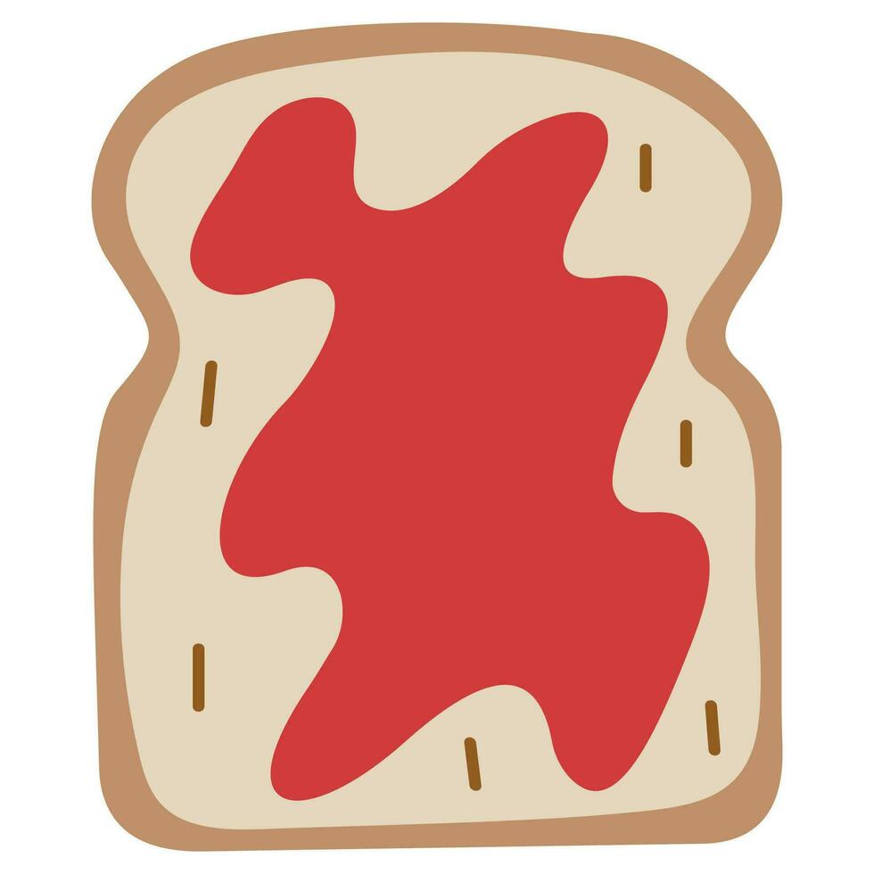 pane marmellata singolo carino su un' bianca sfondo, vettore illustrazione.