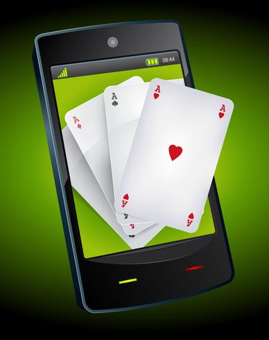 Gioco d'azzardo con smartphone - Poker Aces vettore