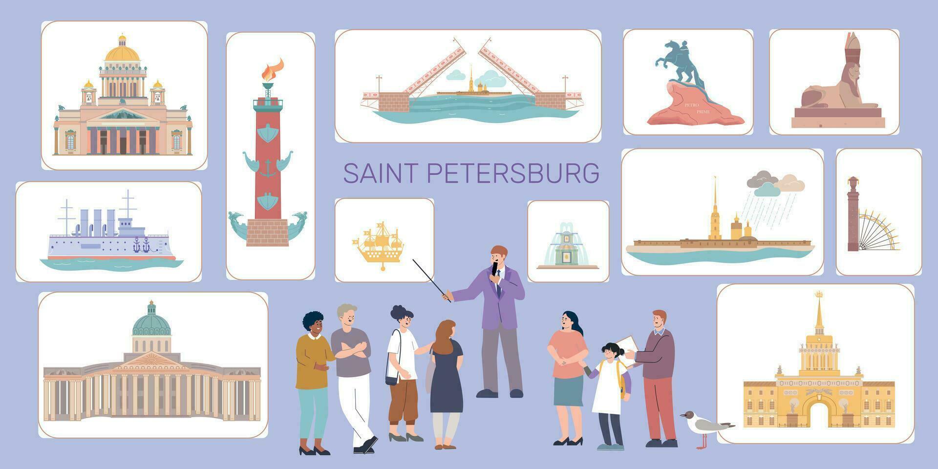 santo petersburg piatto infografica vettore