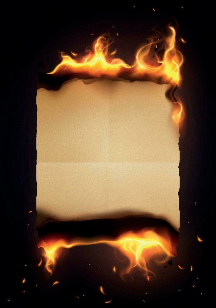 bruciato vecchio carta realistico concetto vettore