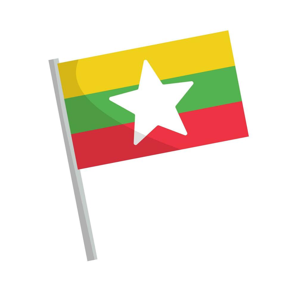 Myanmar bandiera icona con polo. vettore. vettore