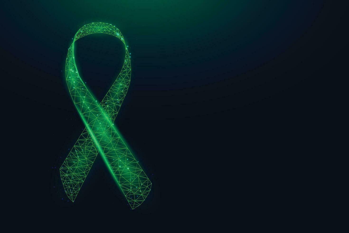 concetto di mese di consapevolezza del cancro al fegato. banner con consapevolezza e testo del nastro verde smeraldo. illustrazione vettoriale. vettore