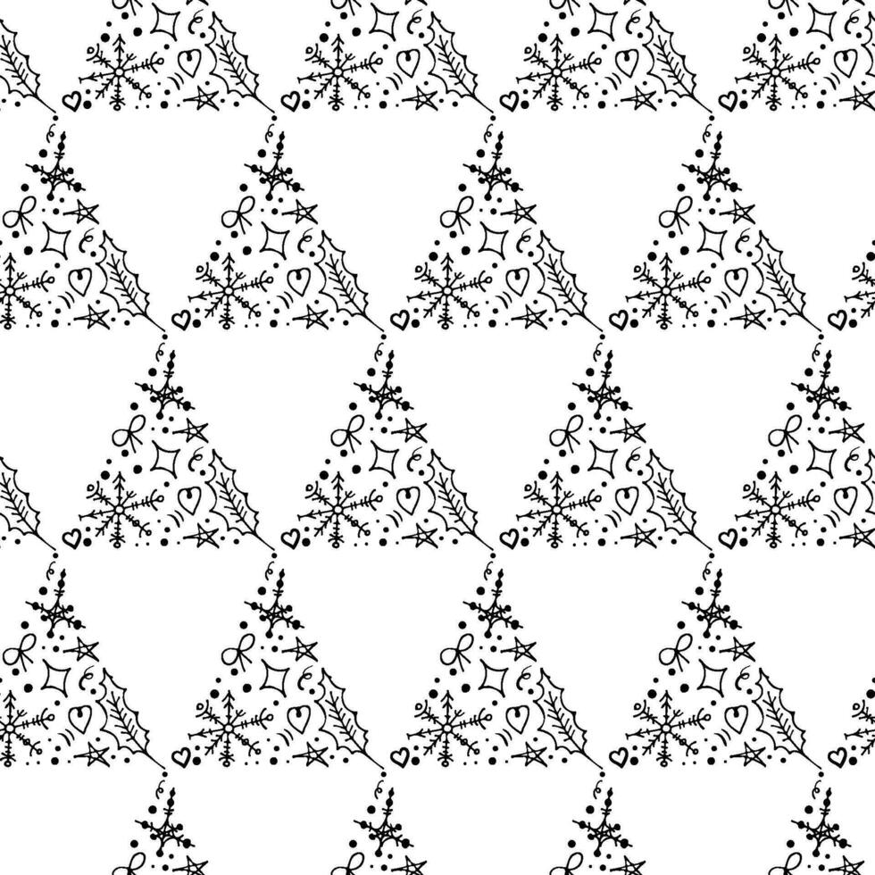 vettore Natale senza soluzione di continuità modello. contento inverno vacanza sfondo. scarabocchio schema nuovo anno ornamen