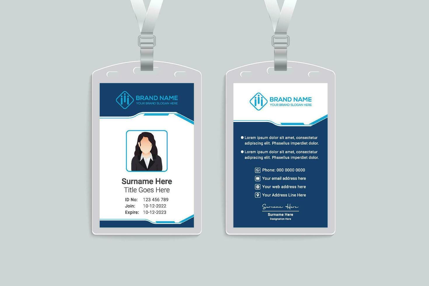 azienda id carta design e blu colore vettore