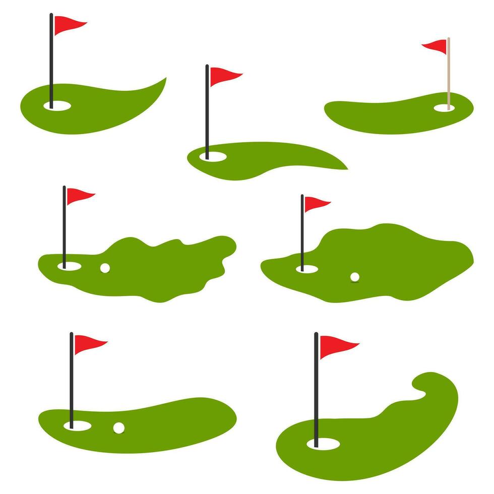 impostato di golf bandiera logo modello. vettore illustrazione icona design