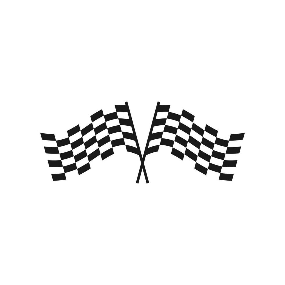 nero e bianca da corsa bandiera logo design vettore