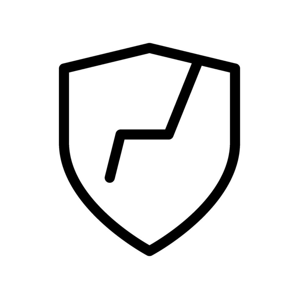 rotto scudo icona vettore simbolo design illustrazione
