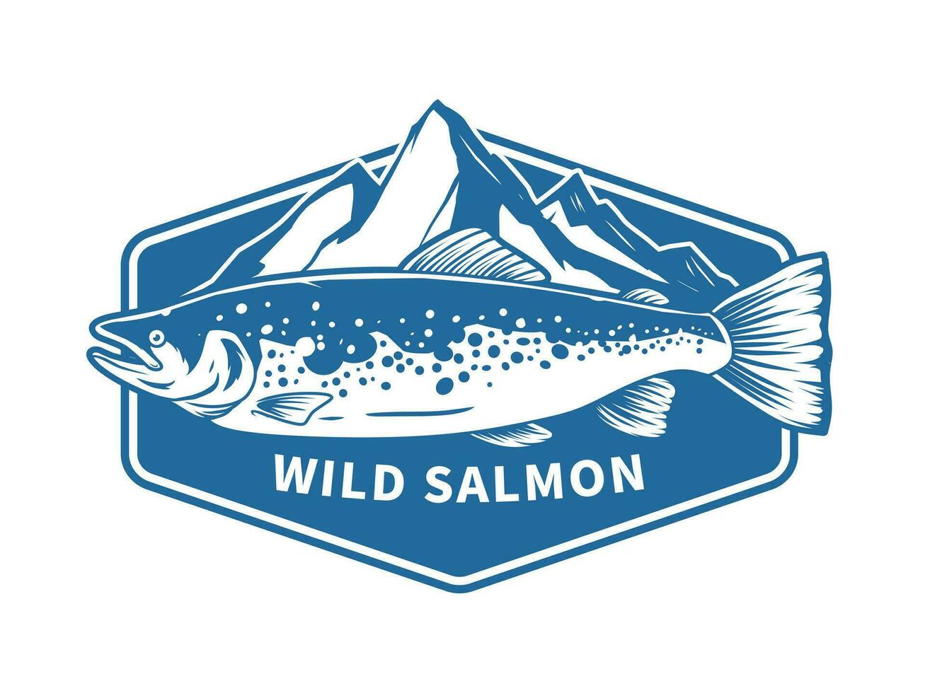 selvaggio salmone pesca design vettore