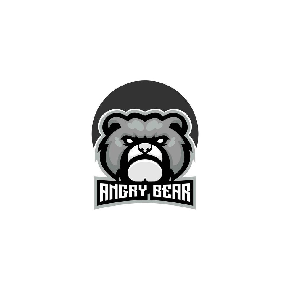 arrabbiato orso logo design portafortuna esport vettore