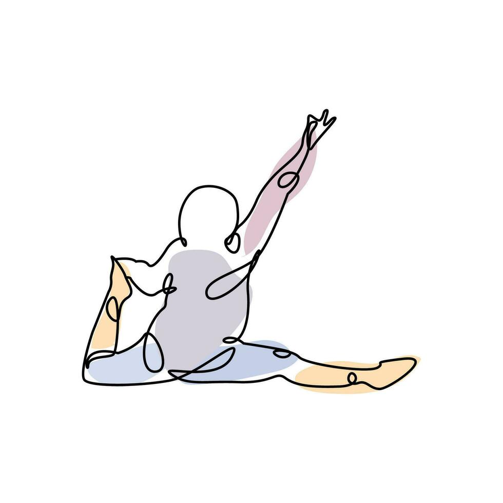 pilates seduta posa logo icona simbolo un esercizio yoga rilassante che muove tutto il corpo vettore
