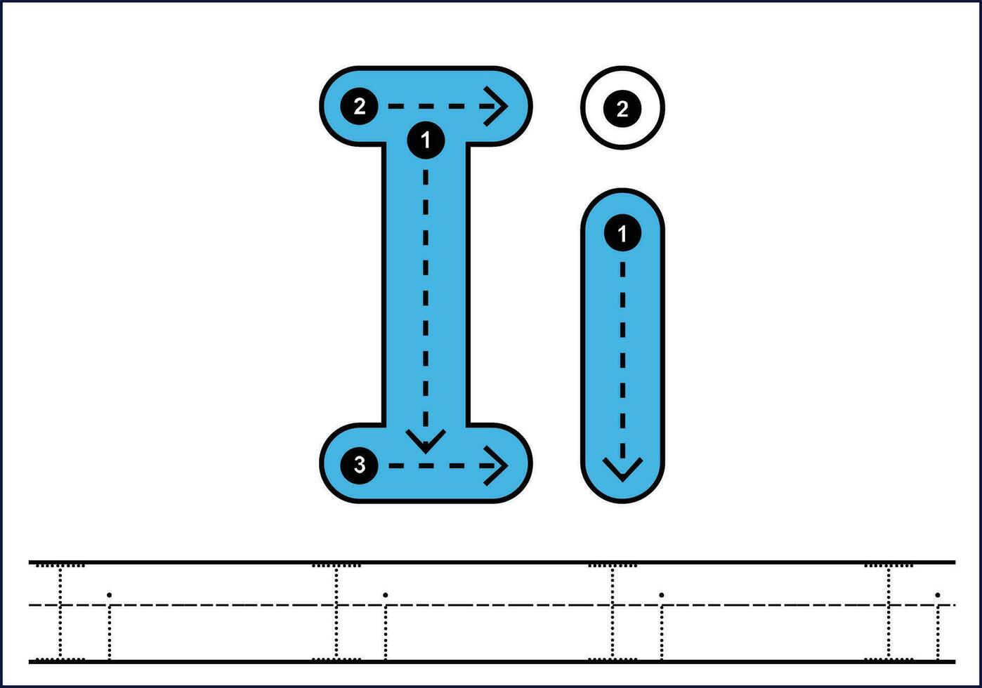 lettera tracciato a partire dal az ,mano disegnato tracciato fogli di lavoro per bambini pencontrol e grafia pratica vettore