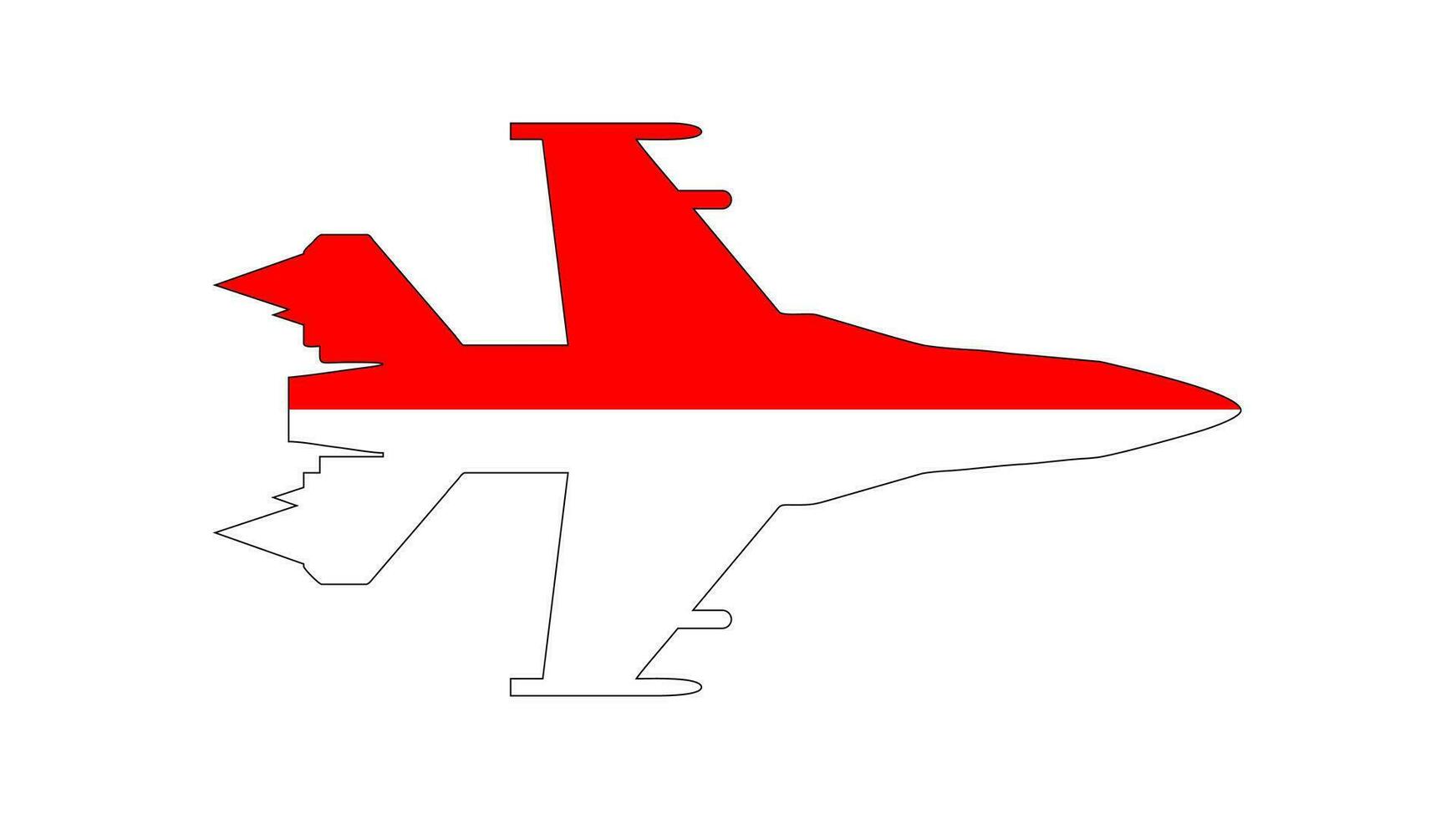 combattente Jet Indonesia bandiera vettore illustrazione