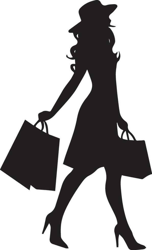 shopping vettore silhouette illustrazione