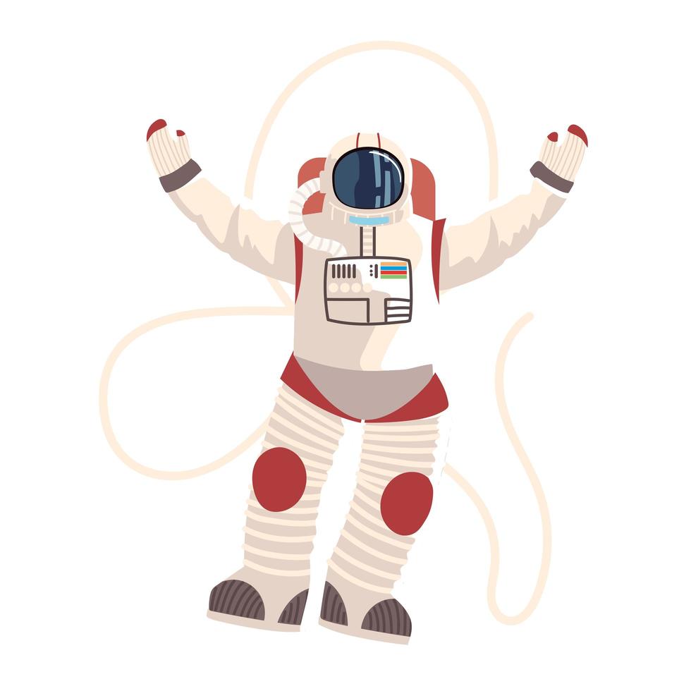 icona vettoriale dettagliata dello spazio professionale del personaggio dell'astronauta