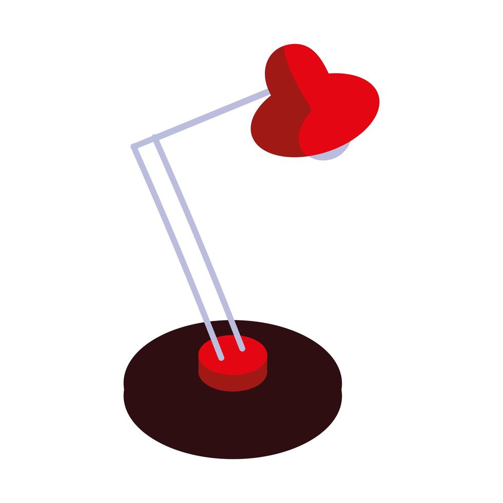 stile isometrico dell'icona dello strumento di luce della lampada da scrivania vettore