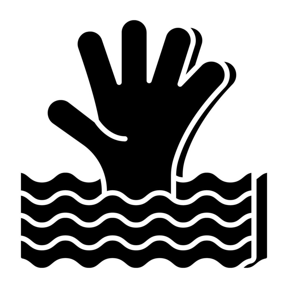moderno design icona di annegamento mano vettore