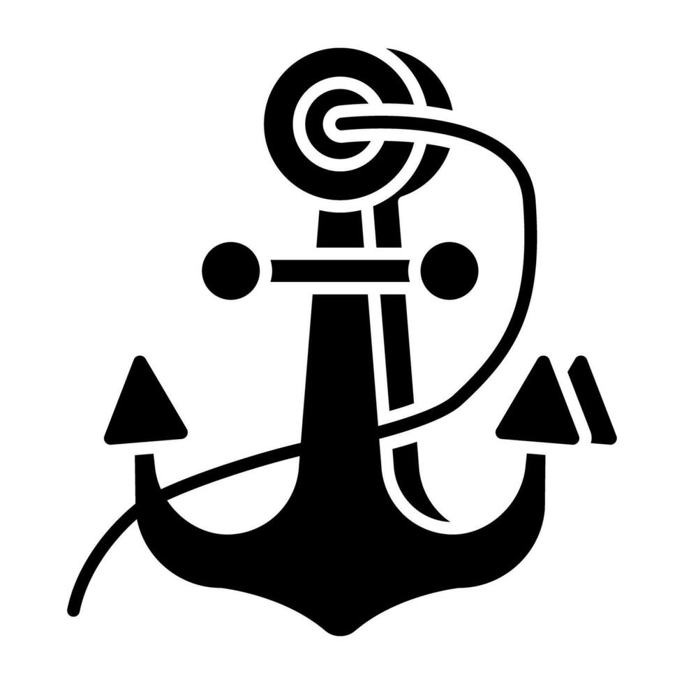un' piatto design icona di nautico gancio vettore