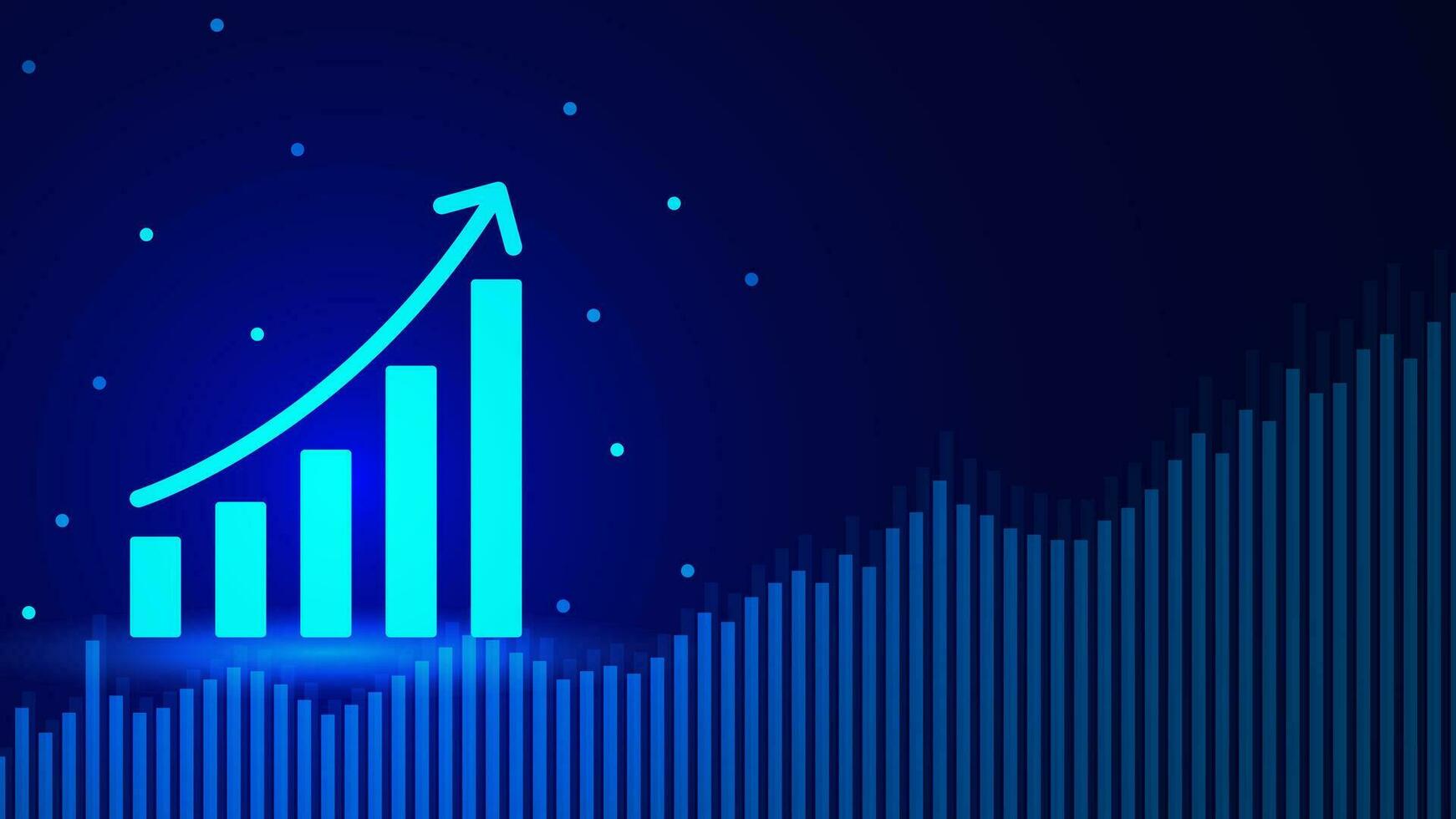 grafico digitale trasformazione sfondo per grande dati e attività commerciale crescita moneta azione e finanziario investimento concetto. vettore illustrazione.