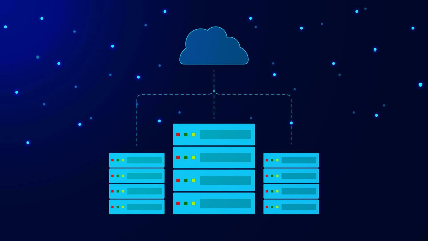 ospitando o ospite server Conservazione concetto. dati scambio servizio, nube calcolo tecnologia sfondo design. vettore illustrazione.