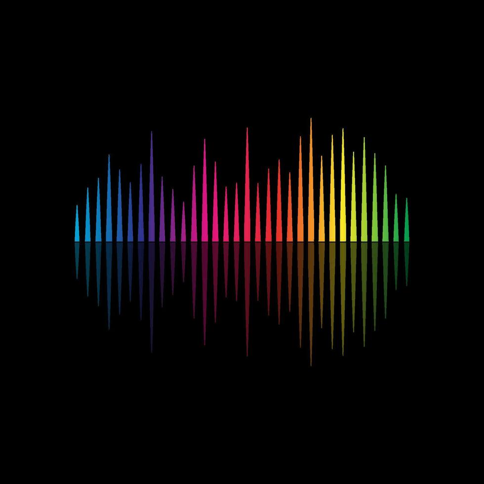 Audio colorato onda logo. vettore equalizzatore elemento. suono onda illustrazione logo vettore icona modello