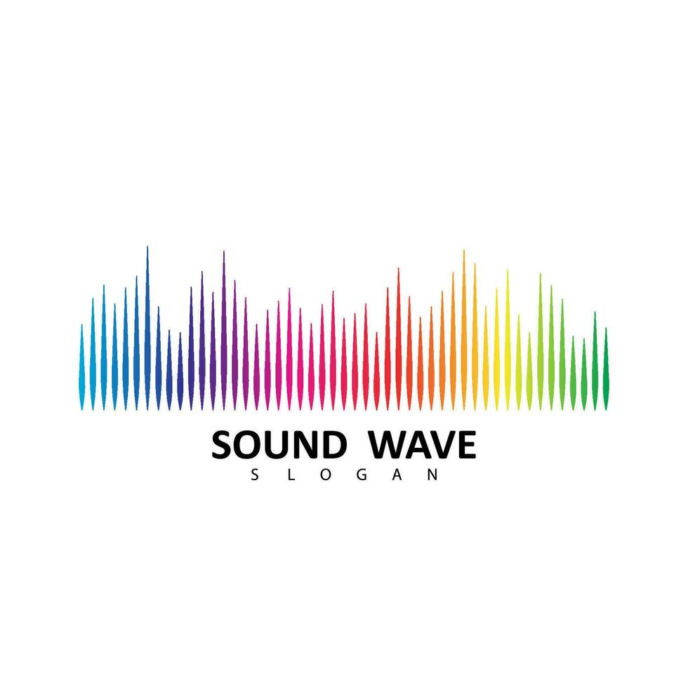 Audio colorato onda logo. vettore equalizzatore elemento. suono onda illustrazione logo vettore icona modello