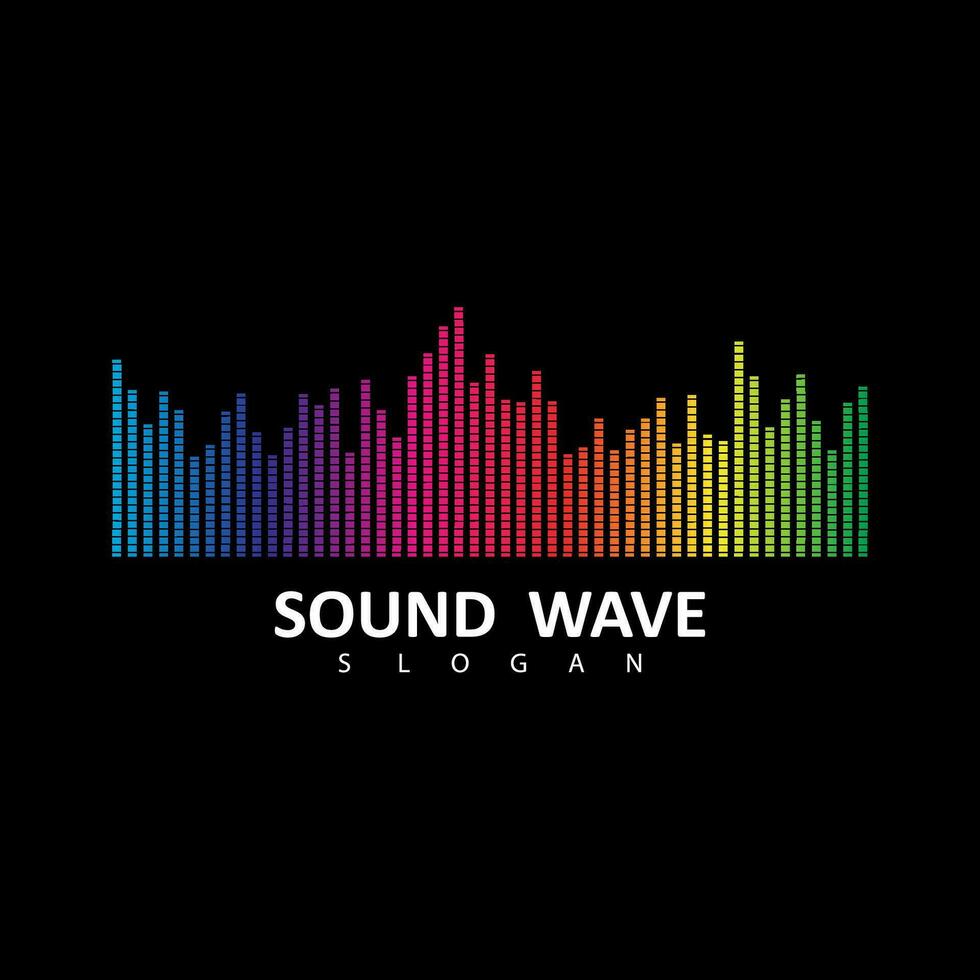 Audio colorato onda logo. vettore equalizzatore elemento. suono onda illustrazione logo vettore icona modello